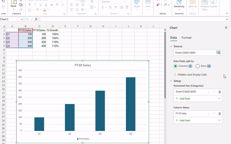 Chart Data Task Pane